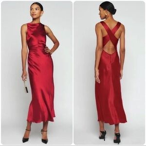 Reformation Red Halter Gown for Weddings